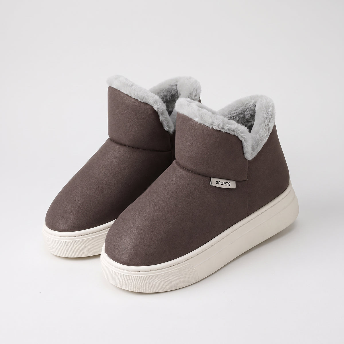 Damen Gefütterte Winterboots mit Plüschfutter – Regular Fit — Braun