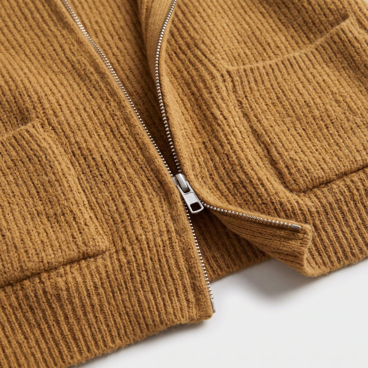 Damen Offene Strickjacke mit Taschen – Regular Fit — Braun