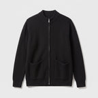 Damen Offene Strickjacke mit Taschen – Regular Fit — Schwarz