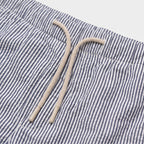 Damen Seersucker Schlupfhose mit Kordelzug – Regular Fit — Streifen/Blau