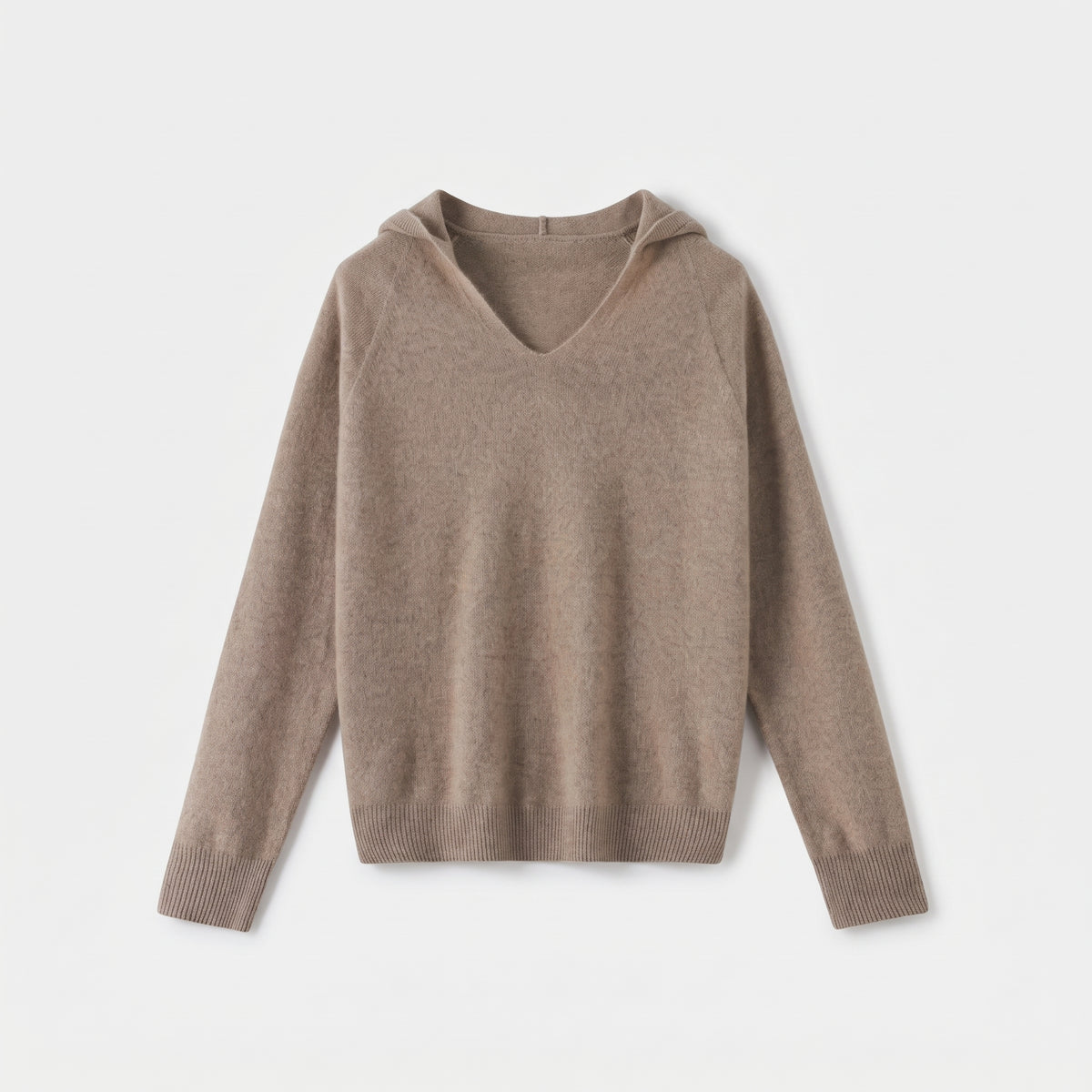Damen Wollstrickpullover mit V-Ausschnitt – Regular Fit — Camel