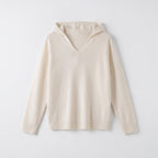 Damen Wollstrickpullover mit V-Ausschnitt – Regular Fit — Beige