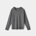 Damen Wollstrickpullover mit V-Ausschnitt – Regular Fit — Grau