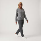Damen Wollstrickpullover mit V-Ausschnitt – Regular Fit — Grau