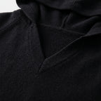 Damen Wollstrickpullover mit V-Ausschnitt – Regular Fit — Schwarz