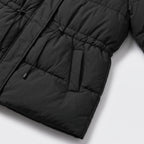 Damen Winterparka wattiert mit Kapuze – Regular Fit — Schwarz