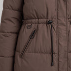 Damen Winterparka wattiert mit Kapuze – Regular Fit — Kaffee