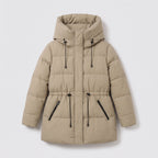 Damen Winterparka wattiert mit Kapuze – Regular Fit — Khaki