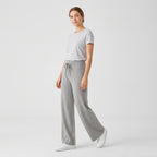 Damen Merino-Strickhose mit weitem Bein – Relaxed Fit — Grau