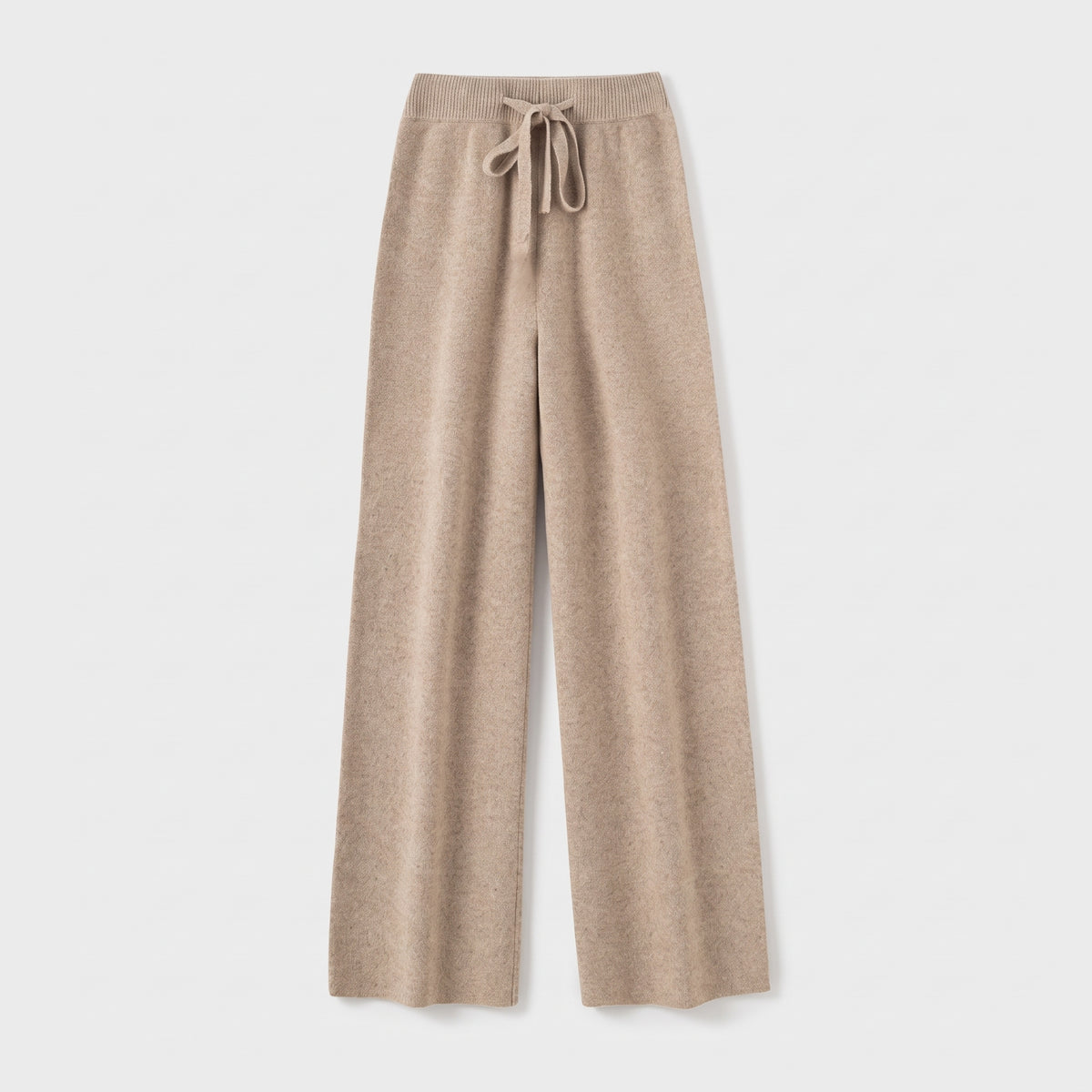 Damen Merino-Strickhose mit weitem Bein – Relaxed Fit — Kamel