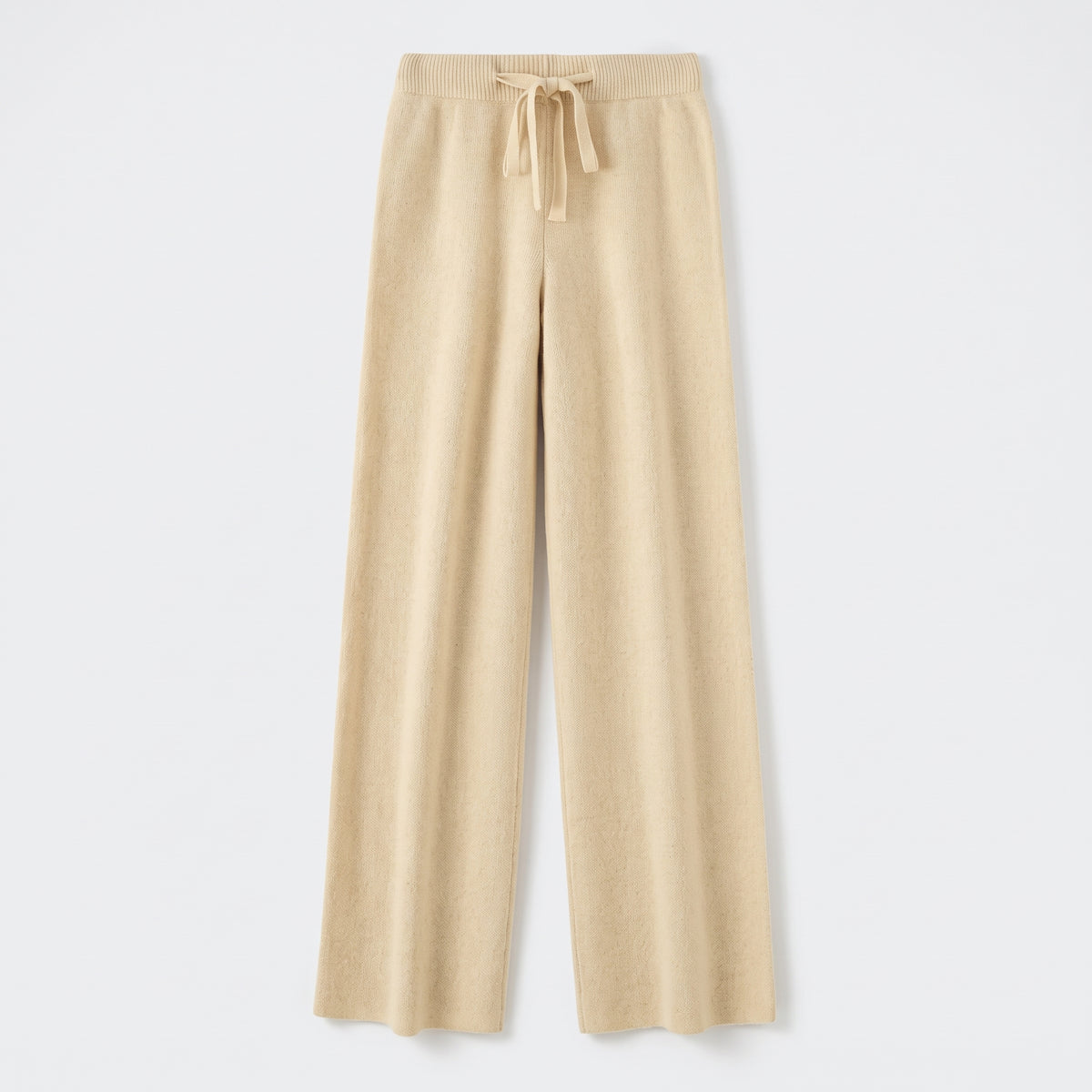 Damen Merino-Strickhose mit weitem Bein – Relaxed Fit — Beige