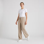 Damen Merino-Strickhose mit weitem Bein – Relaxed Fit — Kamel