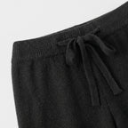 Damen Merino-Strickhose mit weitem Bein – Relaxed Fit — Schwarz