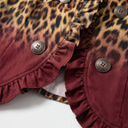 Damen Blazer mit Leopardenmuster und Farbverlauf – Regular Fit — Wein