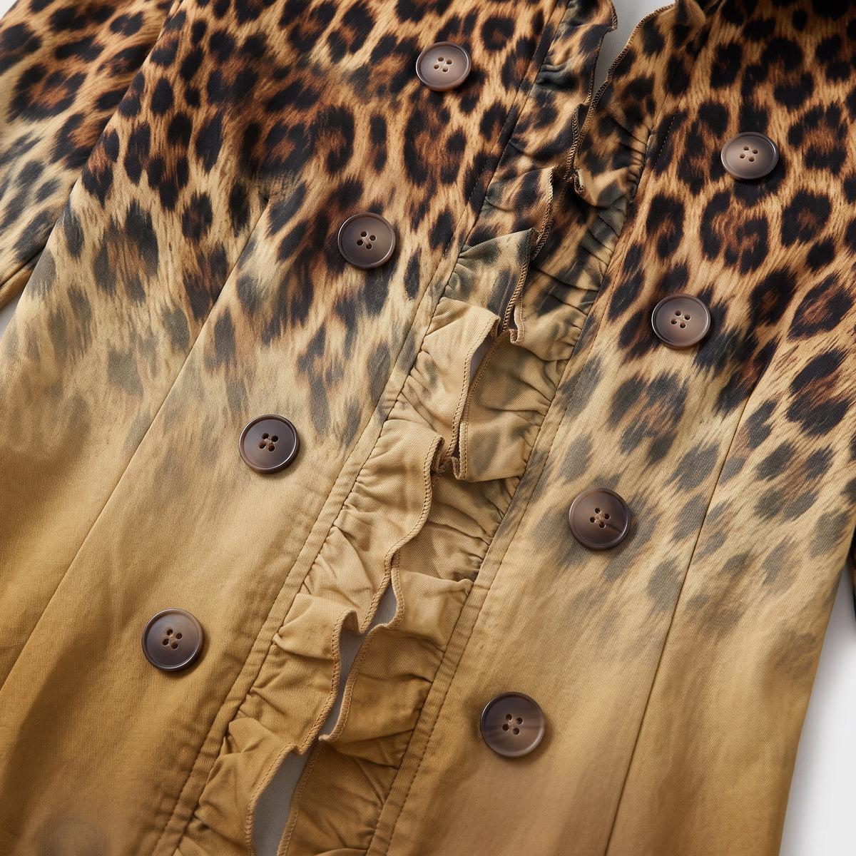 Damen Blazer mit Leopardenmuster und Farbverlauf – Regular Fit — Ocker