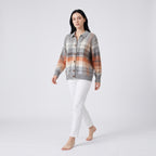 Damen Sweater Cardigan kariert Multicolor Regular Fit