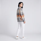 Damen Sweater Cardigan kariert Multicolor Regular Fit