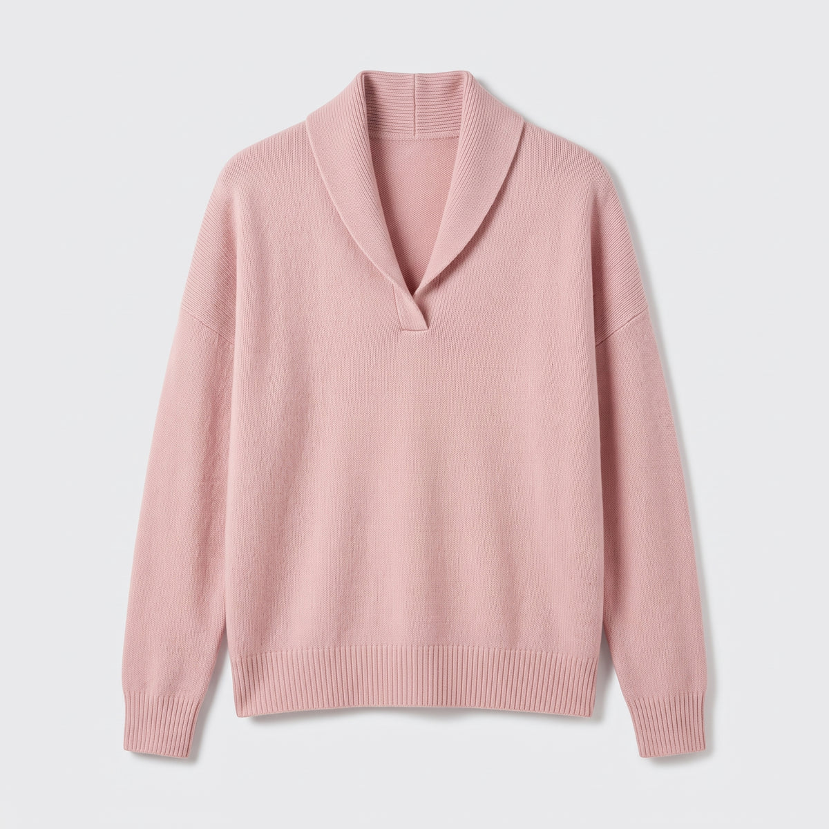Damen Sweater mit V-Ausschnitt und langen Ärmeln — Rosa