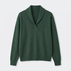 Damen Sweater mit V-Ausschnitt und langen Ärmeln — Grün