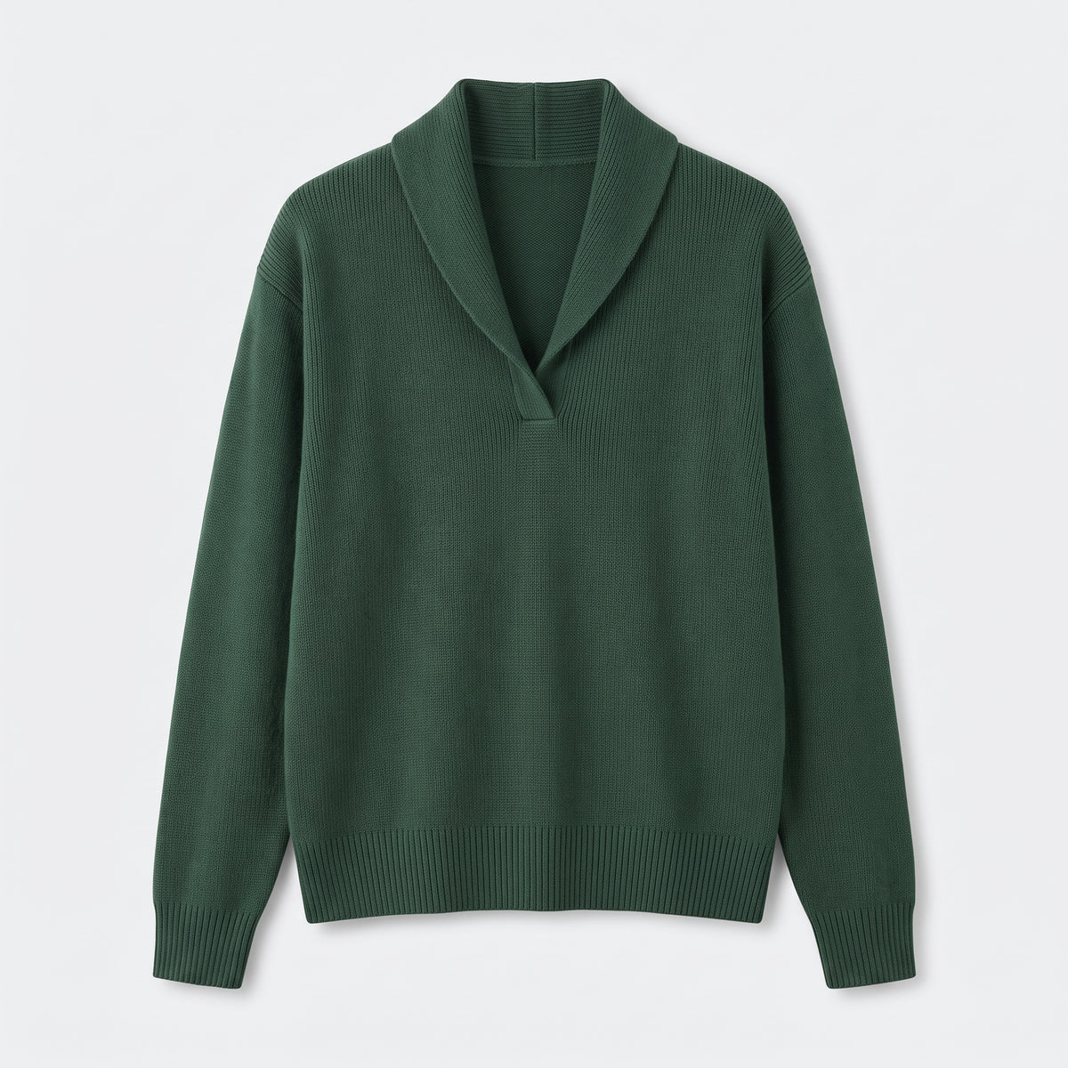 Damen Sweater mit V-Ausschnitt und langen Ärmeln — Grün