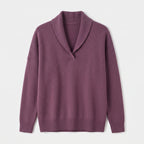 Damen Sweater mit V-Ausschnitt und langen Ärmeln — Lila