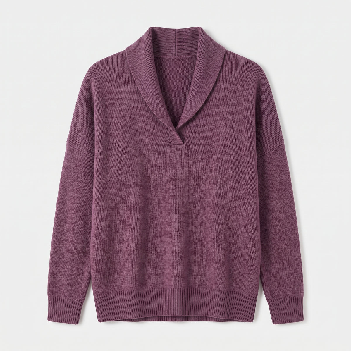 Damen Sweater mit V-Ausschnitt und langen Ärmeln — Lila
