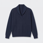 Damen Sweater mit V-Ausschnitt und langen Ärmeln — Blau