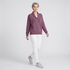 Damen Sweater mit V-Ausschnitt und langen Ärmeln — Lila
