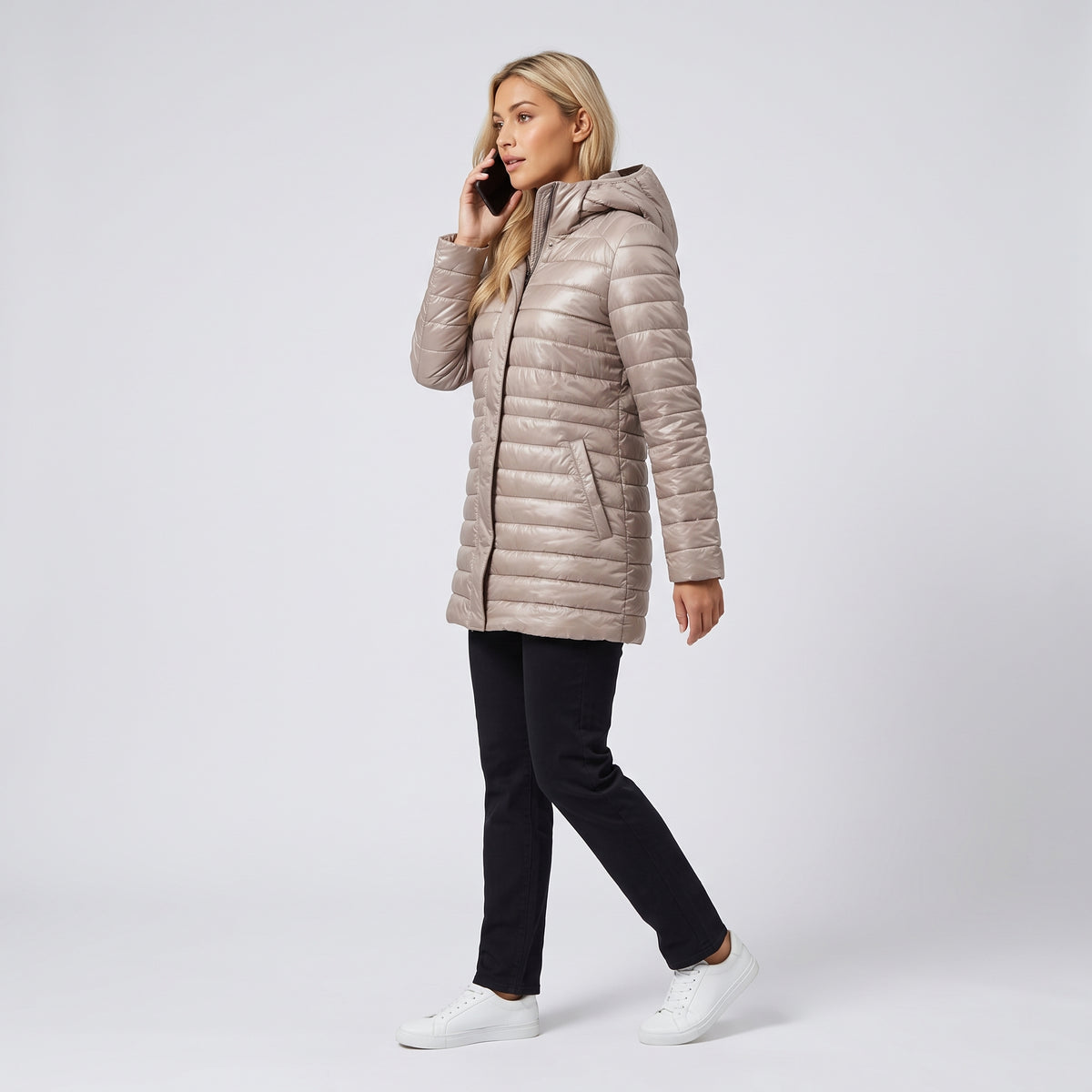Damen Übergangs-Steppjacke mit Kapuze – Regular Fit