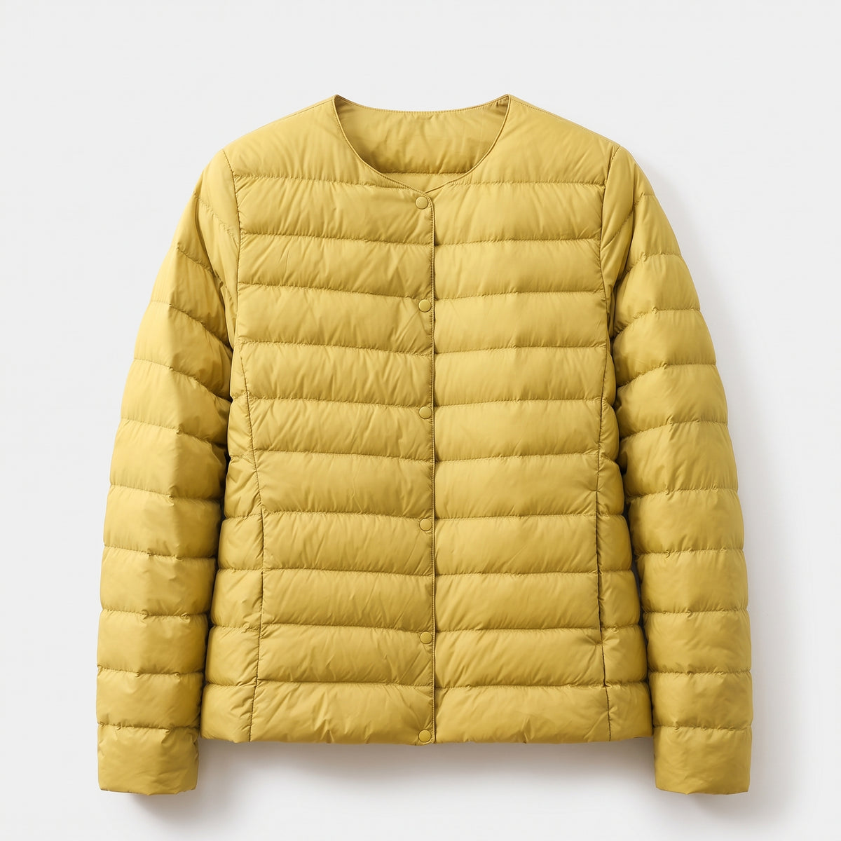 Damen Leichte Steppjacke ohne Kapuze – Regular Fit — Senf