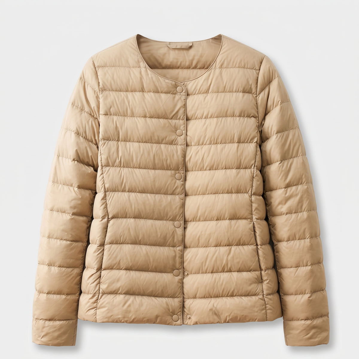 Damen Leichte Steppjacke ohne Kapuze – Regular Fit — Beige