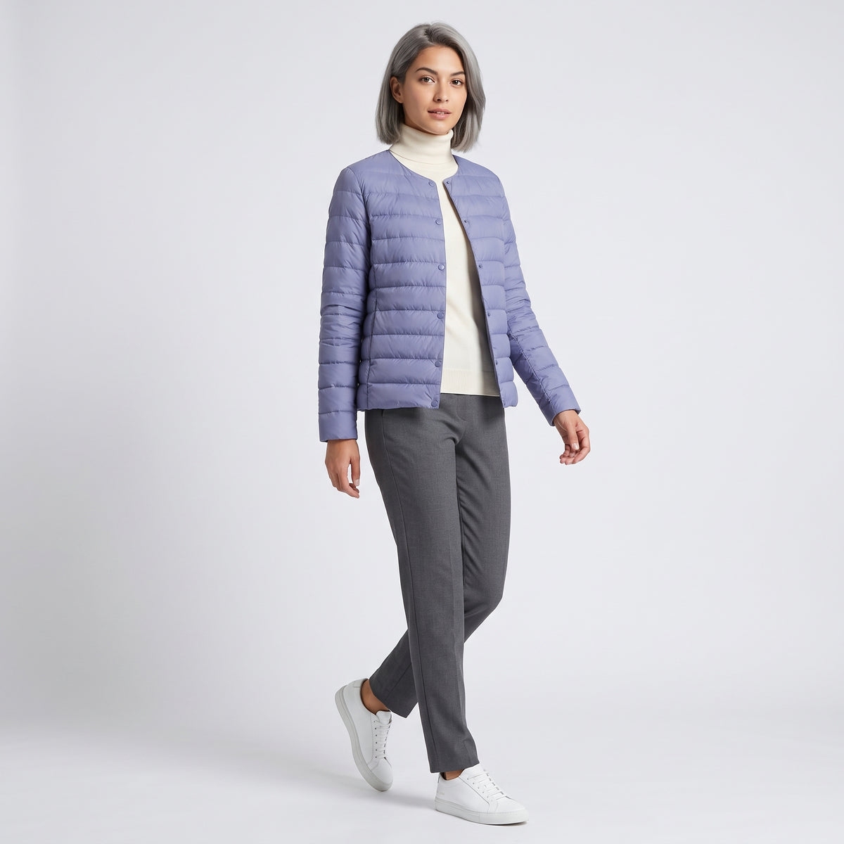Damen Leichte Steppjacke ohne Kapuze – Regular Fit — Lavendel