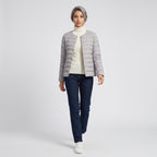 Damen Leichte Steppjacke ohne Kapuze – Regular Fit — Hellgrau