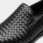 Herren Geflochtene Loafer – Regular Fit — Schwarz