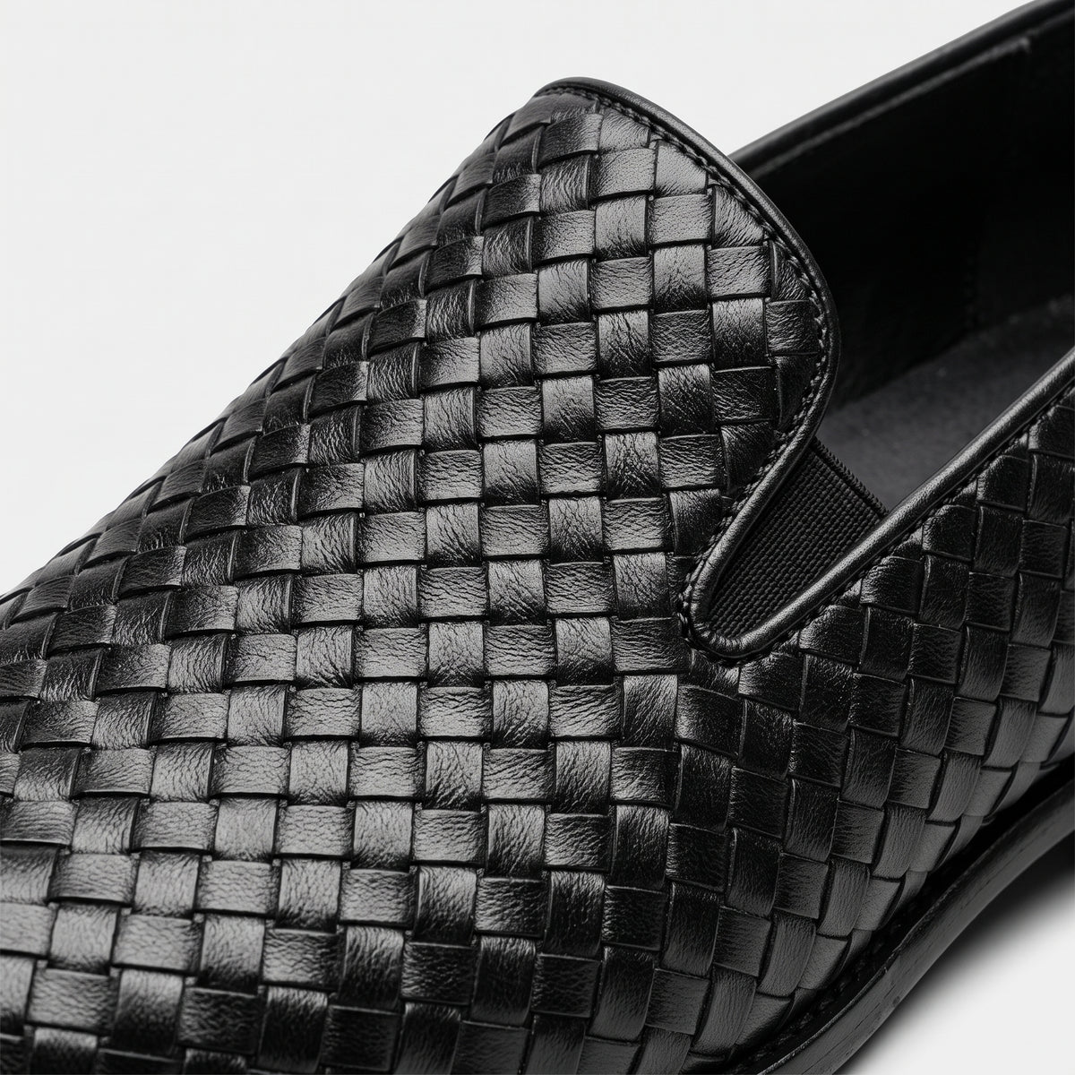 Herren Geflochtene Loafer – Regular Fit — Schwarz