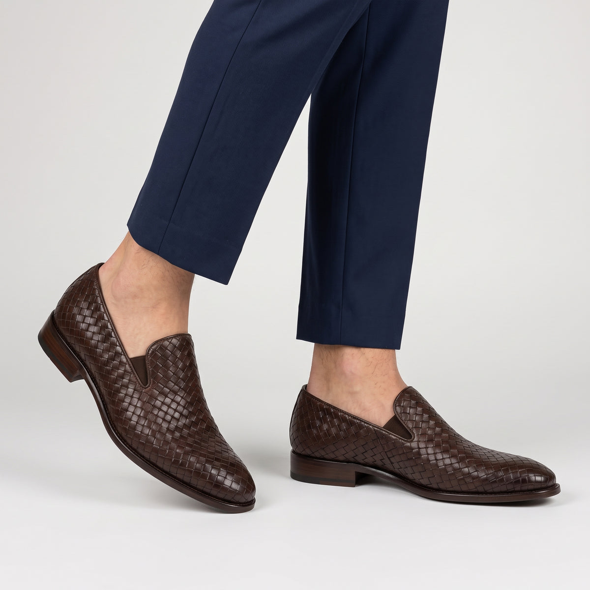 Herren Geflochtene Loafer – Regular Fit — Braun