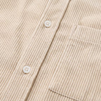 Herren Cord-Overshirt mit Brusttasche – Regular Fit — Khaki