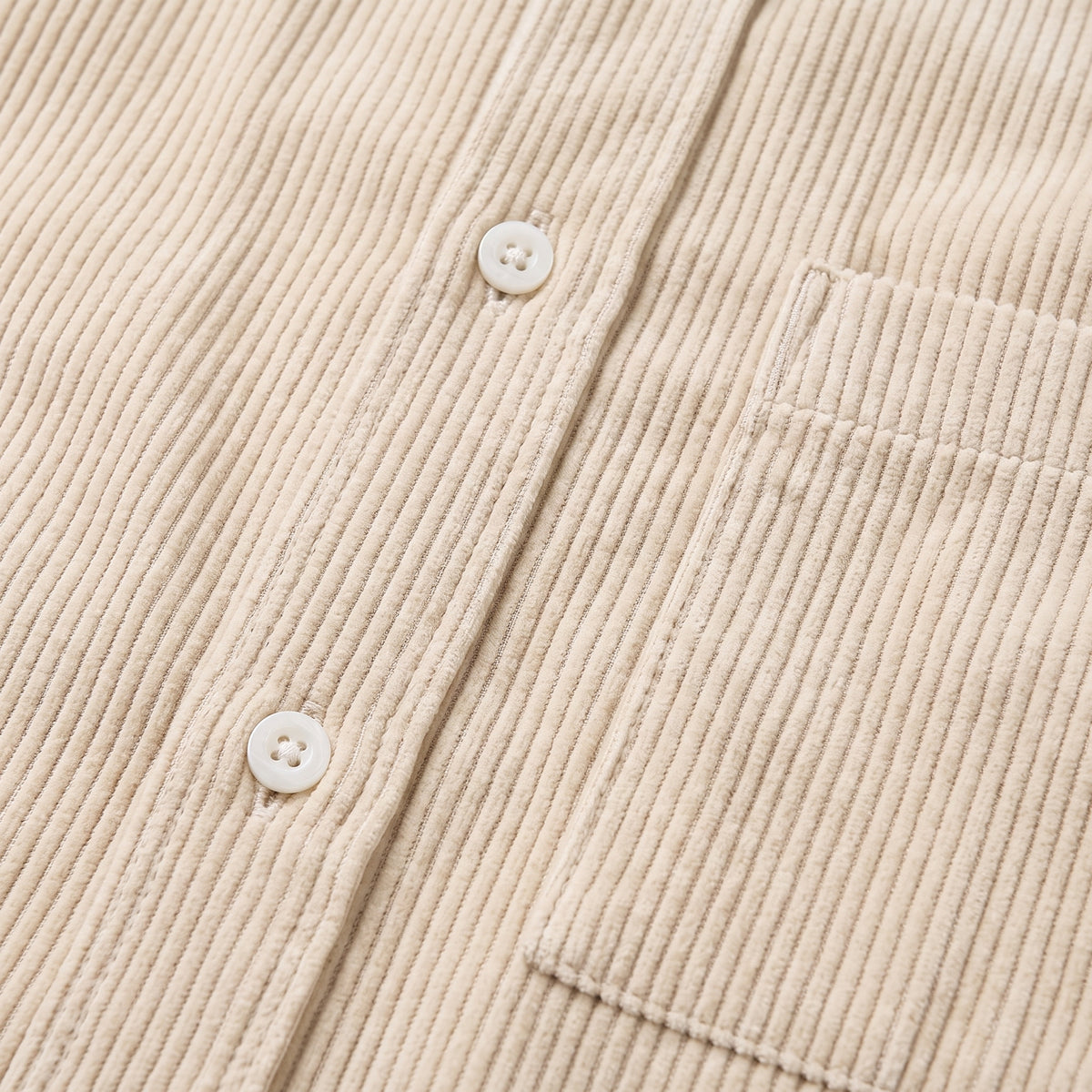 Herren Cord-Overshirt mit Brusttasche – Regular Fit — Khaki