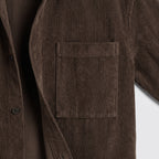 Herren Cord-Overshirt mit Brusttasche – Regular Fit — Kaffeebraun