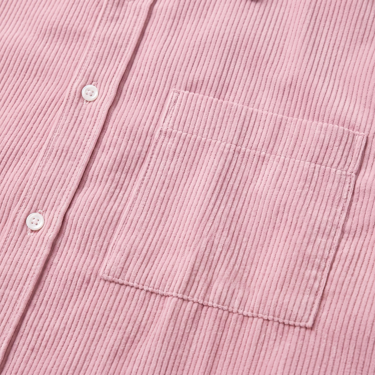 Herren Cord-Overshirt mit Brusttasche – Regular Fit — Rosa