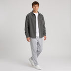 Herren Cord-Overshirt mit Brusttasche – Regular Fit — Dunkelgrau