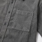 Herren Cord-Overshirt mit Brusttasche – Regular Fit — Dunkelgrau