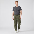 Herren Baumwoll-Cordhose mit elastischem Bund – Relaxed Fit — Armeegrün