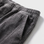 Herren Baumwoll-Cordhose mit elastischem Bund – Relaxed Fit — Rauchgrau