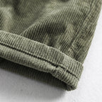 Herren Baumwoll-Cordhose mit elastischem Bund – Relaxed Fit — Armeegrün