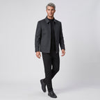 Herren Übergangsjacke mit Stehkragen – Slim Fit — Dunkelgrau