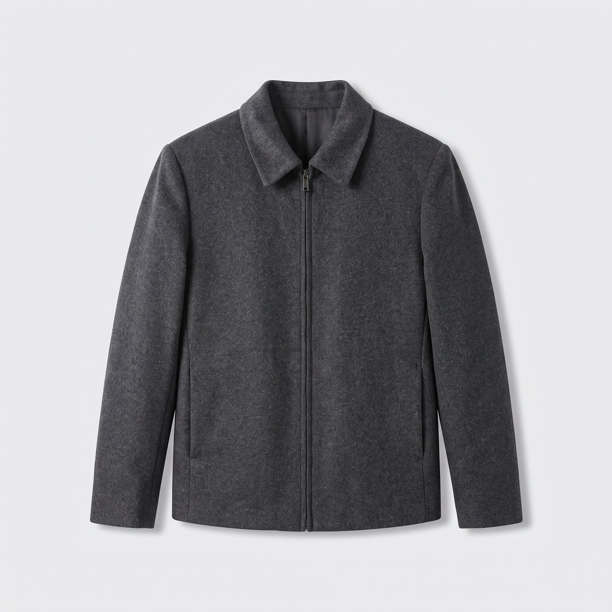 Herren Übergangsjacke mit Stehkragen – Slim Fit — Dunkelgrau
