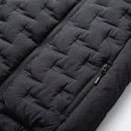 Herren Wattierte Steppweste mit Kapuze – Regular Fit — Schwarz
