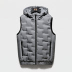 Herren Wattierte Steppweste mit Kapuze – Regular Fit — Grau