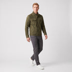 Herren Wildlederjacke mit Stehkragen – Regular Fit — Olive